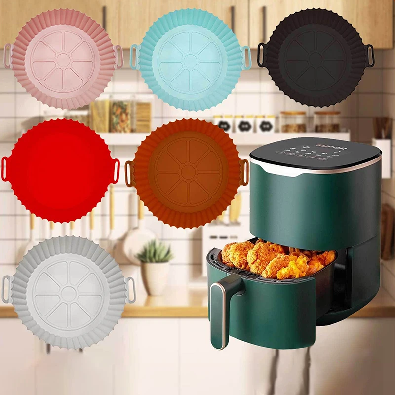 

Air Fryer Silicone Basket Reusable Silicone Mold For Air Fryer Pot Oven Baking Tray Fried Chicken Mat Air Fryer Accessories