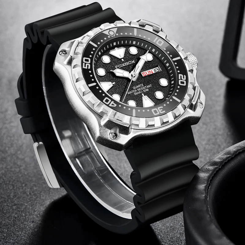 FOXBOX Top Brand Luxury 5ATM Man Wristwatches Sports