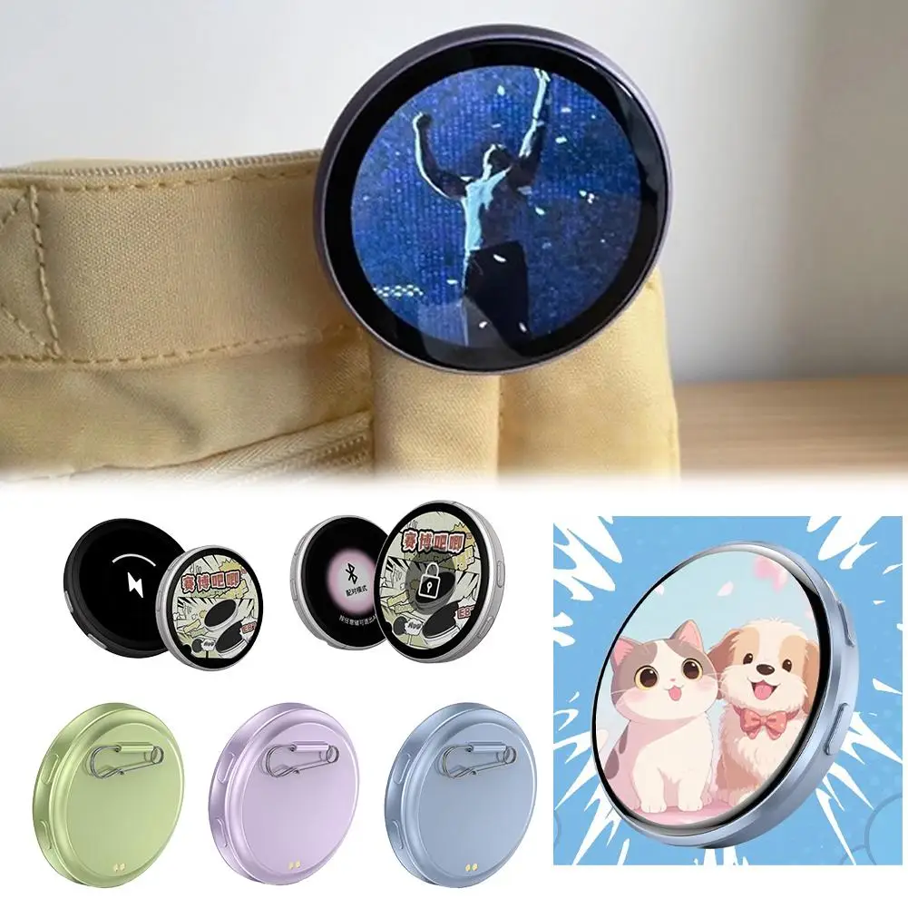 스마트 사이버 배지 E-BADGE 1.7인치 HD 터치 전자 디스플레이 화면, 사진 및 비디오 플레이어 애니메이션 주변 기프트
