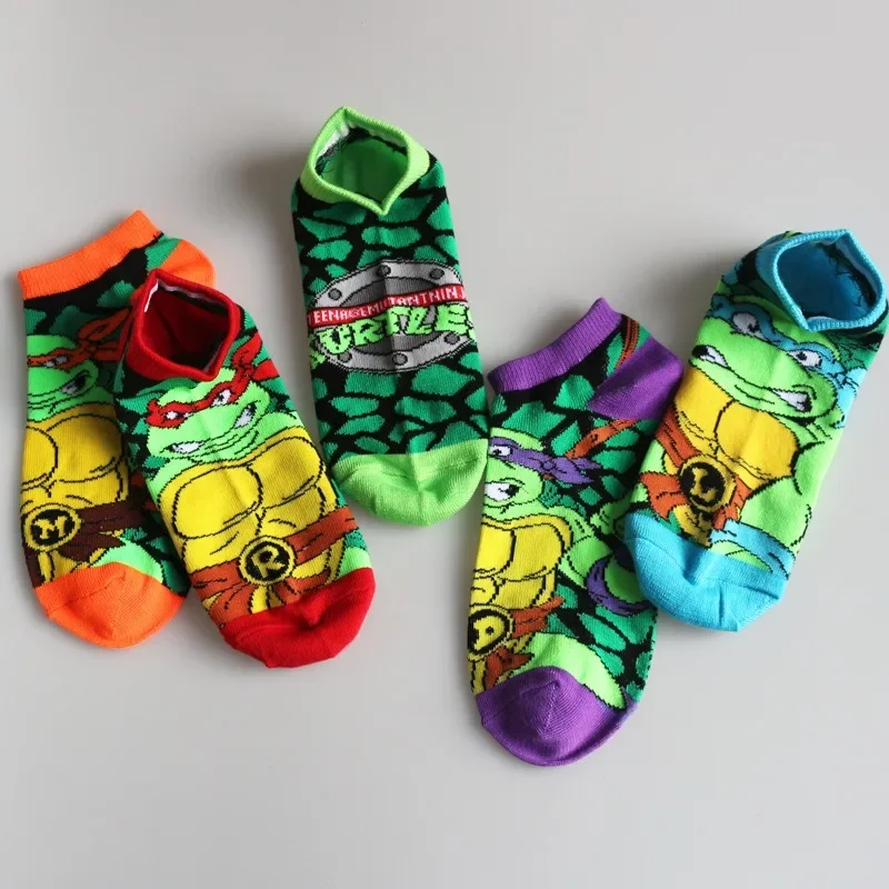 십대 닌자 거북이 TMNT 양말, 보이지 않는 보트 양말, 레저 스포츠 양말, 패션 짧은 양말, 커플 짧은 양말, 신제품