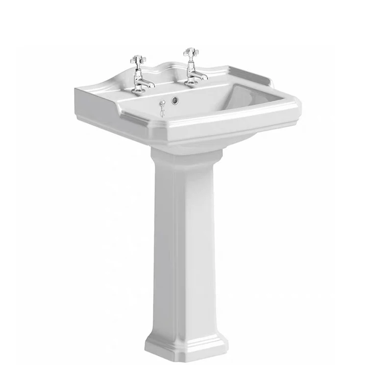 

Novelty Modern Bathroom Sink Self Cleaning Glaze Ceramic High-end Pedestal One or Two or Three Holes Freestanding Wash Basin