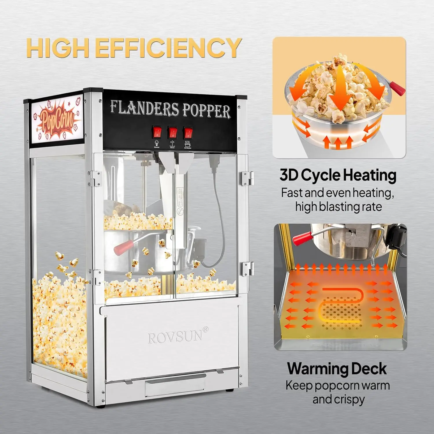 Popcorn Machine with 16 Ounce Kettle Countertop Popcorn Maker Commercial Machine w/Stainless Steel Scoop
