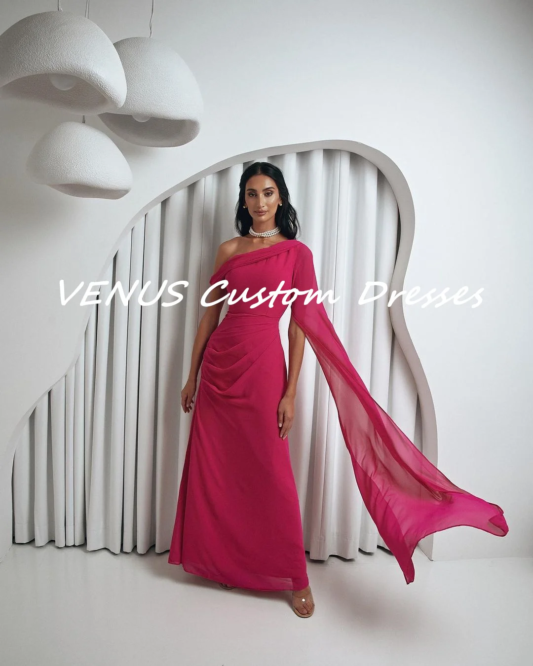 

VENUS Watermelon Strapless Zipper up Halter Elegant and pretty women's dresses Party Dresses Formal Occasion Dresses فستان حف