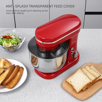 5L Electric Kitchen Food Stand Mixer Stainless Steel Bowl 6 Speed Cream Egg Whisk Whip Dough Kneading Food Mixer 6