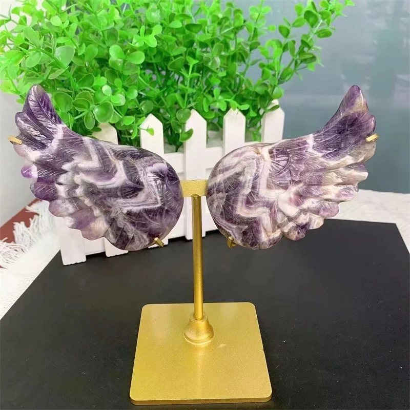

Натуральный драгоценный камень, волшебные хрустальные поделки, Роскошный Аметист, крылья ангела для украшения дома