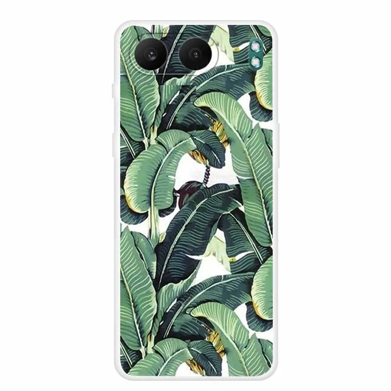 Clear Silicone Case with Landscape Flower Design - Soft TPU Back Cover