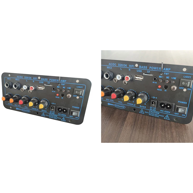 

HOT-200W Digital Bluetooth Stereo Amplifier Board Subwoofer Dual Microphone Karaoke Amplifiers For 8-12 Inch Speaker