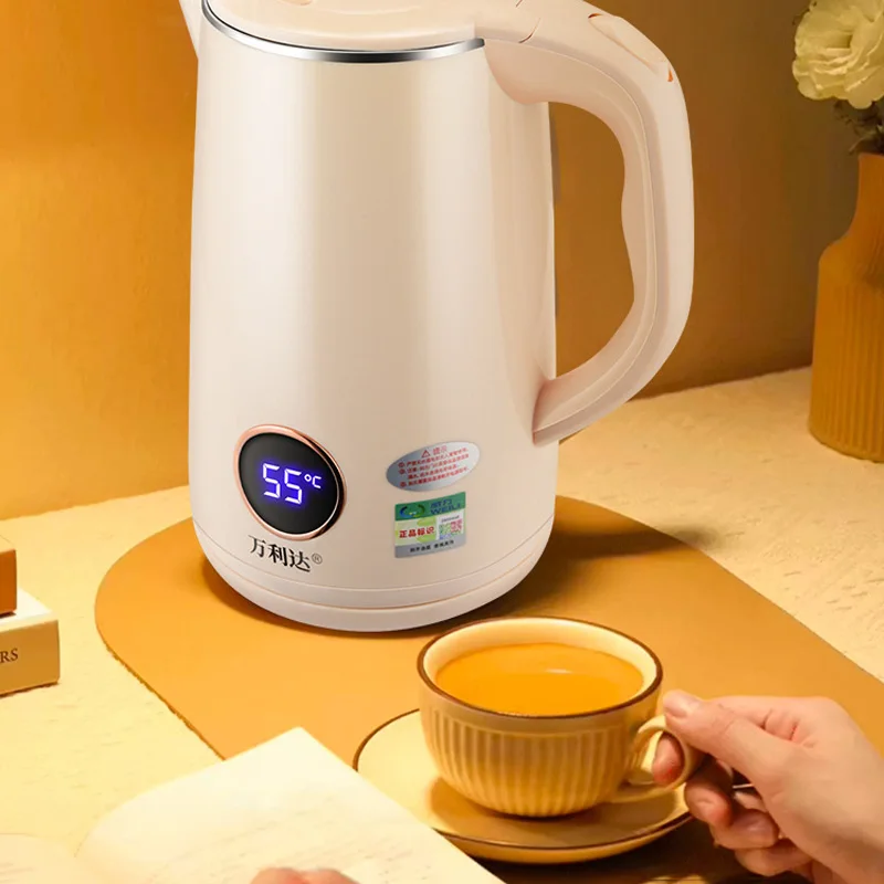 Intelligent LED Digital Display Electric Kettle Double Layer Anti-scalding Automatic Heat Preservation Power Off Electric Kettle 3