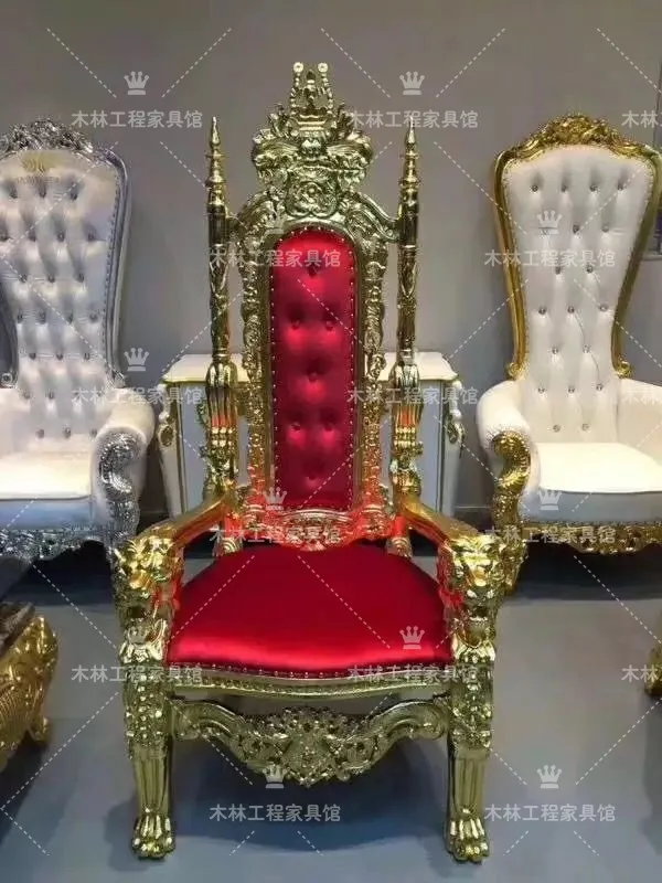 

European-Style High Back Chair Neoclassical Single-Seat Sofa Chair Studio Image Decoration King Chair Tiger Head Chair
