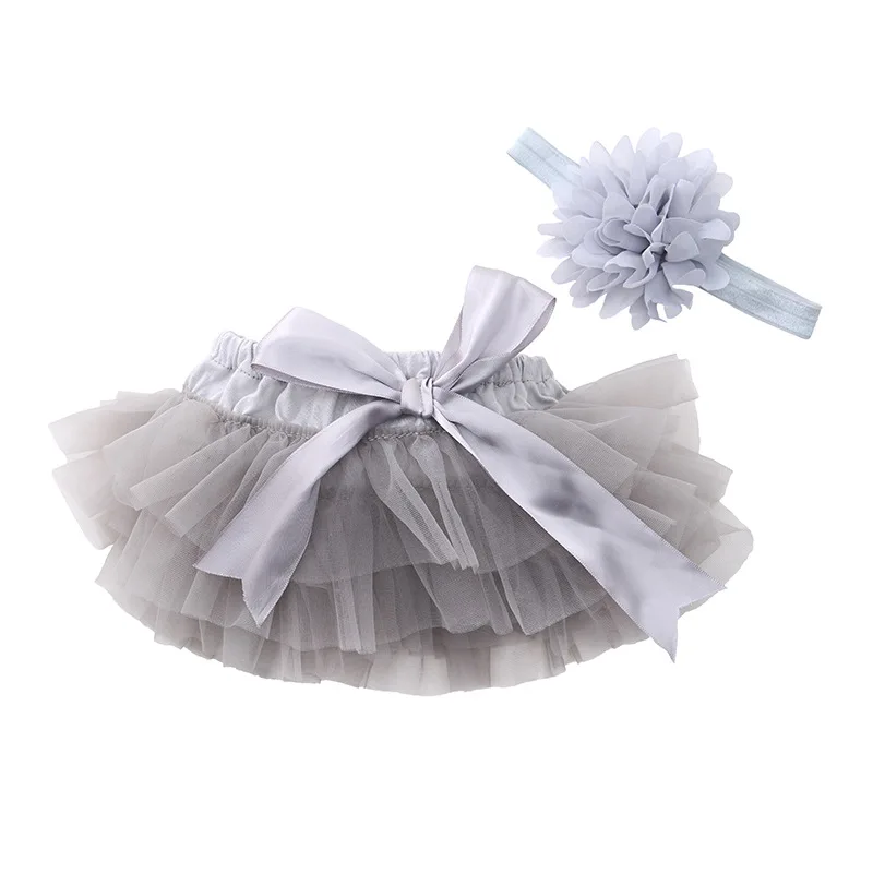Baby Girls Tulle Tutu Bloomers Infant Newborn Diapers Cover set Short Skirts+Headband Set Girls Skirts Rainbow Baby Skirt 5