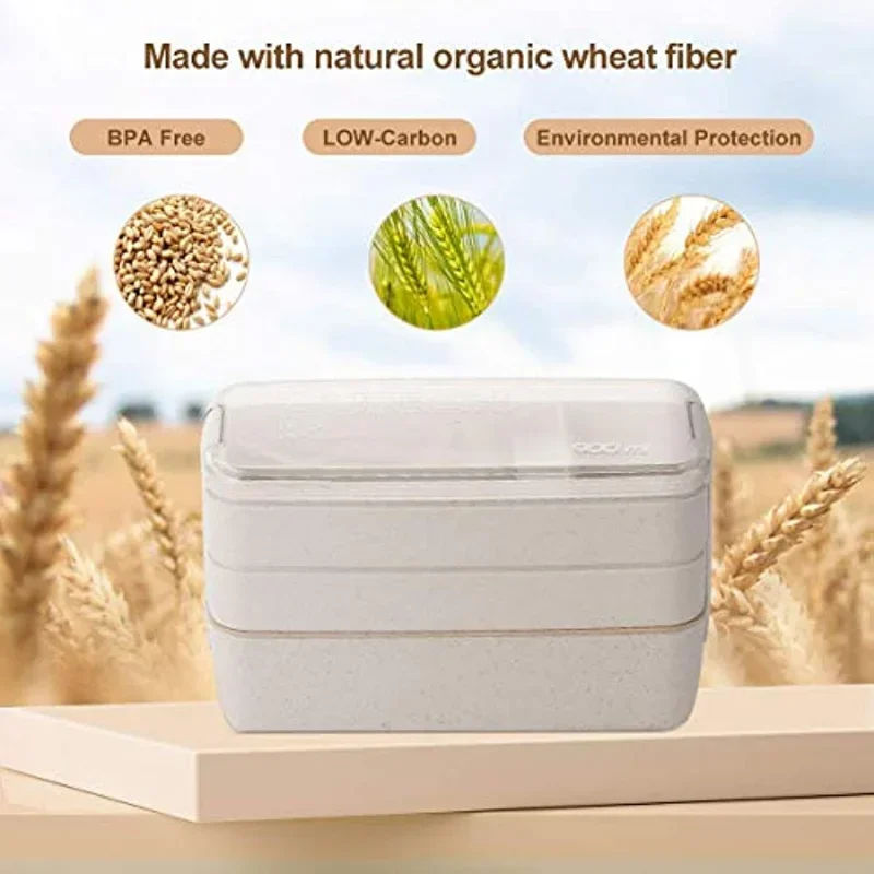

3-in-1 Ready Heating Container For Adults And Lunch Microwave Box Bento Leak Compartment Proof Children