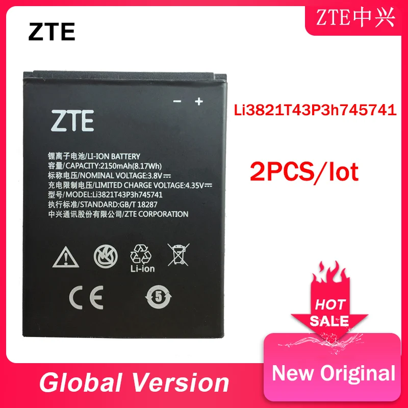 Оригинальный Аккумулятор для ZTE Blade L5 Plus, Li3821T43P3h745741, L0510 SS C370, аккумуляторы для телефонов T520, новые, 2150 мАч