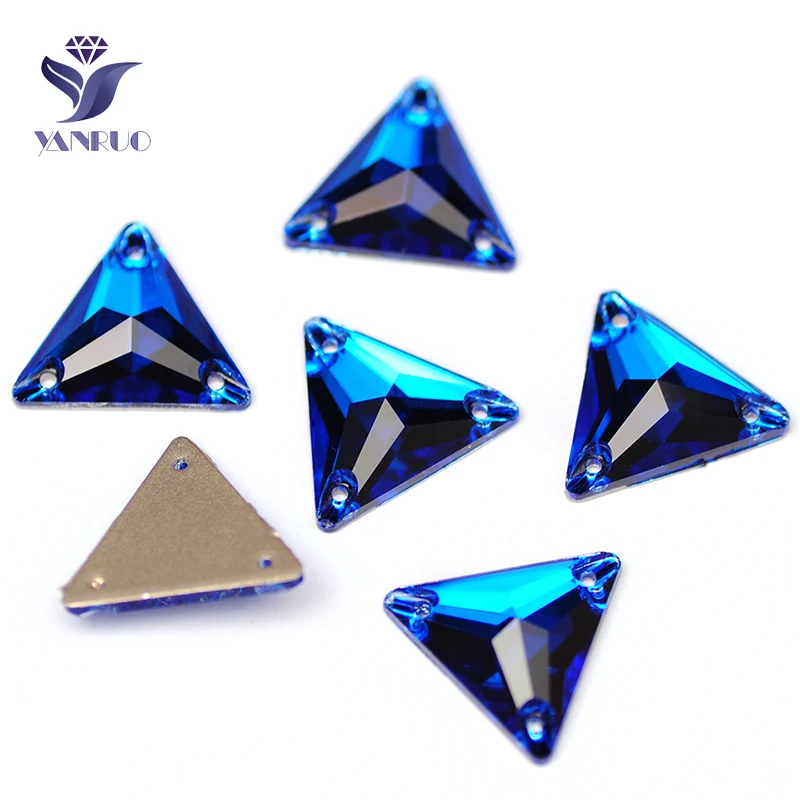 

YANRUO 3270, все размеры, Капри, синие, с плоской спинкой, швейная одежда, треугольные, с кристаллами, пришитые на страз, со стразами, для платьев