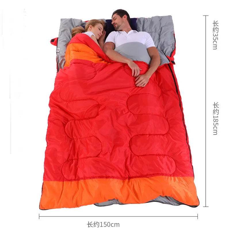 Saco de dormir al aire libre de invierno camping pesca saco de dormir  pareja ultraligero doble adulto grueso interior doble saco de dormir doble