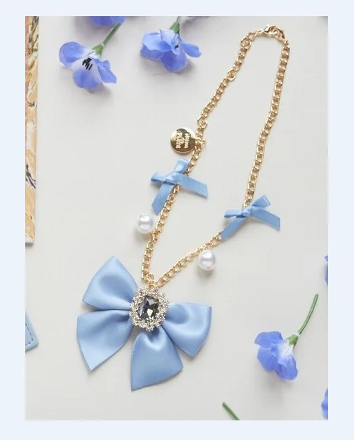 Japanese Style Sweet and Cute Women's New Suitcase Ornaments Fashion All-Match Pearl Diamond Ribbon Bag Chain Suitcase Ornaments