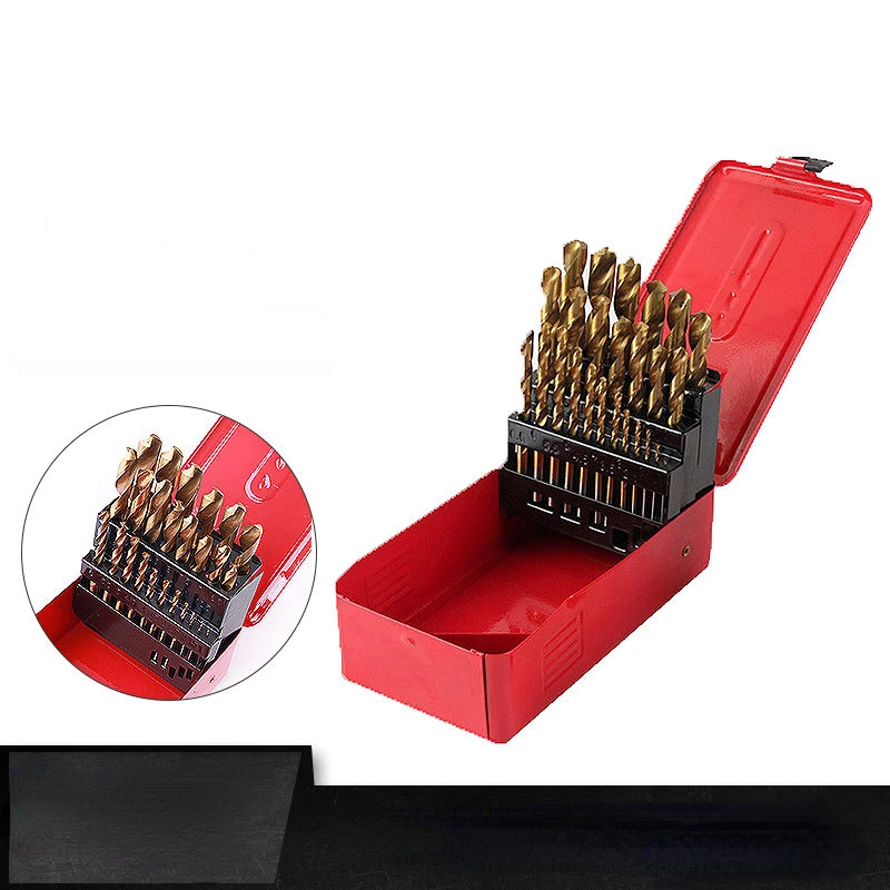 

Red Box Iron Box Fried Dough Twists Drill Set Stainless Steel Alloy Steel Superhard Cobalt Tungsten Steel Electric Hand Drill