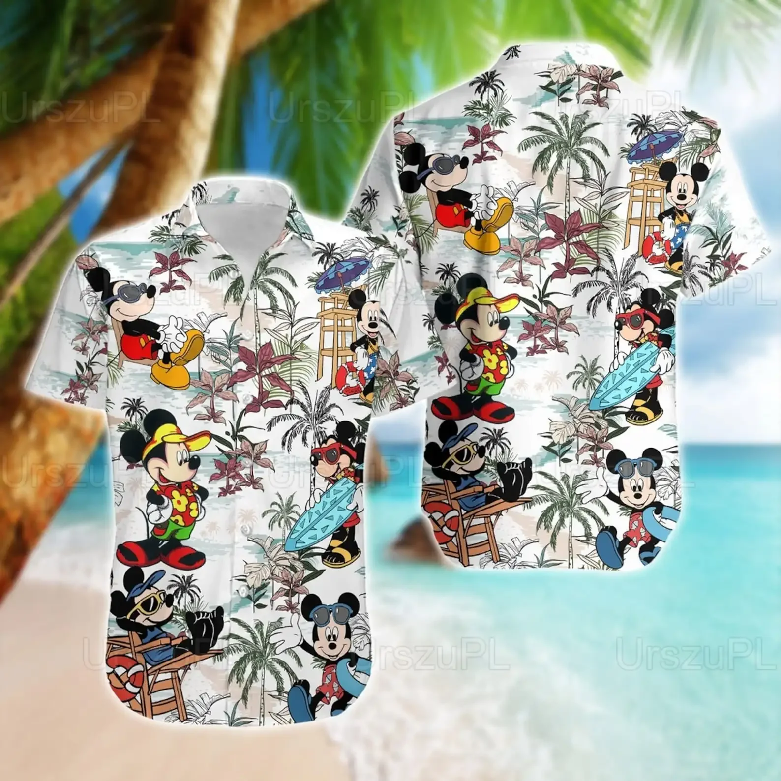 

Новые Гавайские рубашки с пиратским Микки Маусом, рубашки с короткими рукавами на пуговицах, Гавайские рубашки Диснея, повседневные пляжные рубашки, рубашка в стиле Харадзюку