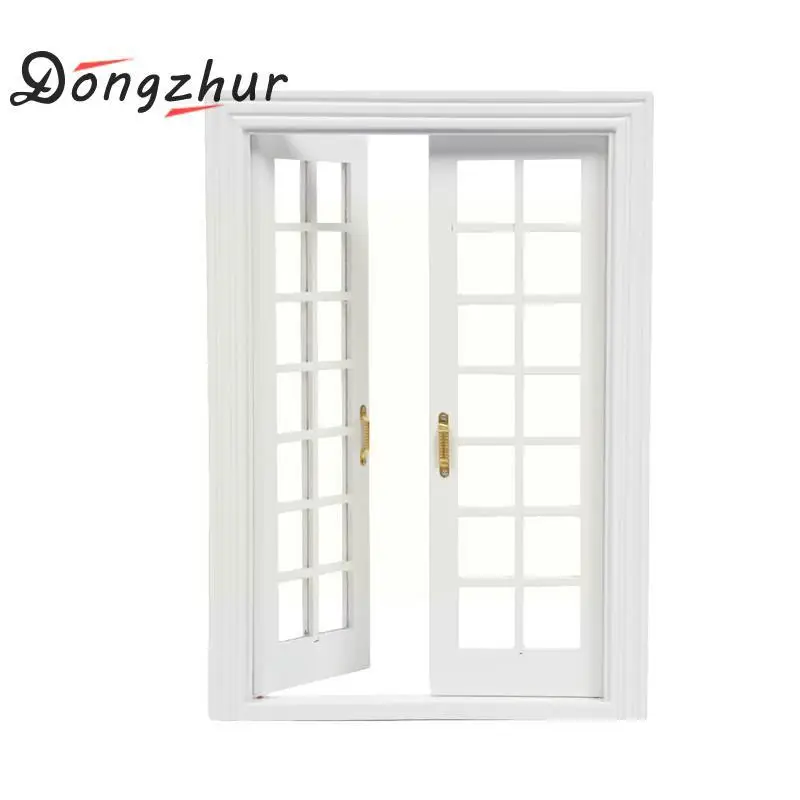 

White Color House Miniature 1:12 Window Wood Hollow Out Furniture Window House House Miniature Dropship Diy E5b3