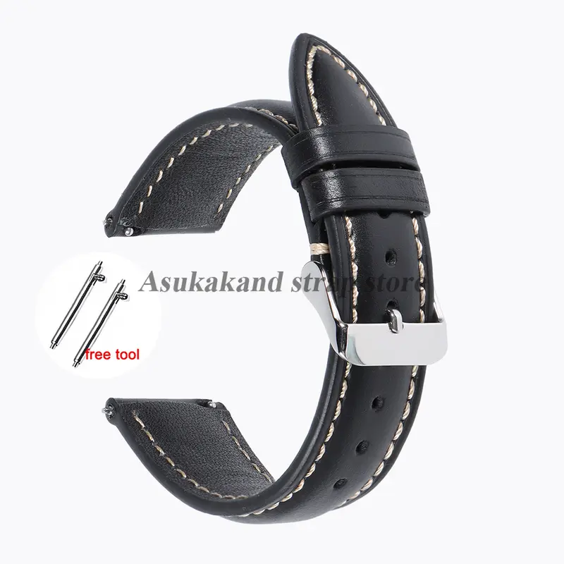 18mm 19mm 20mm 21mm 22mm Universal Vintage Oil Wax Leather Watch Straps Brown Head Layer Watch Band Men Accessories Pin Buckle - Image 7