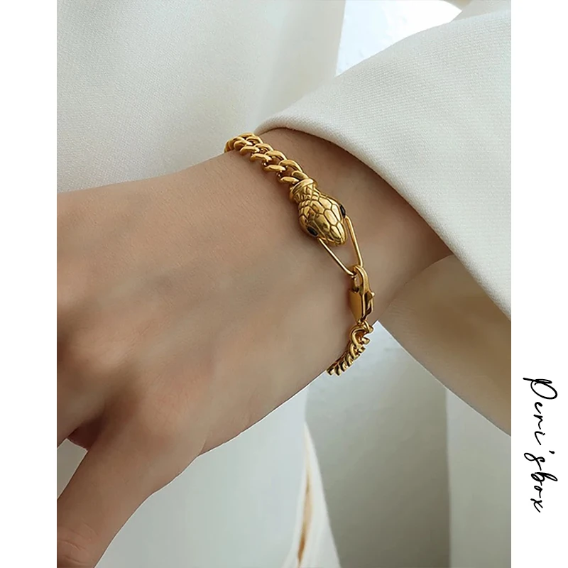 18K Solid Gold Adjustable Snake Bracelet,Gold Snake Bracelet,Rolling Serpent Bracelet,Link Bracelet for Women, Gold Snake Chain Bracelet