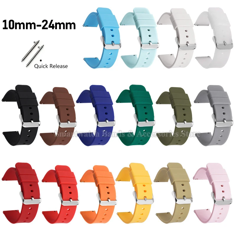 Universal Quick Release Silicone Watch Band - Various Sizes