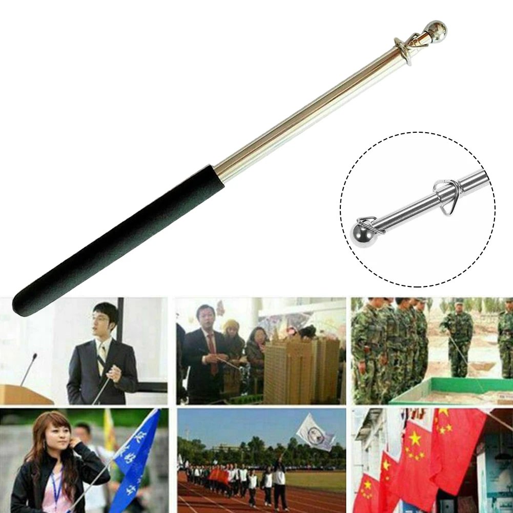Telescopic Stainless Steel Carp Flagpole For Banner Flag Collapsable Pole Guide Pole Windsock Extendable Poles Teachers Pointer