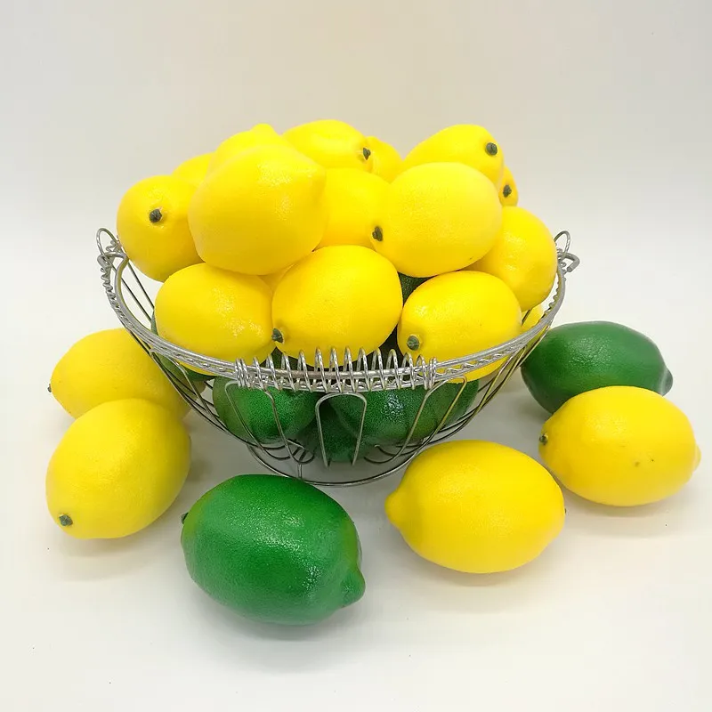 Artificial Fruits And Vegetables Plastic Simulation Fake Lemon for Wedding Home Garden Kitchen Decoration