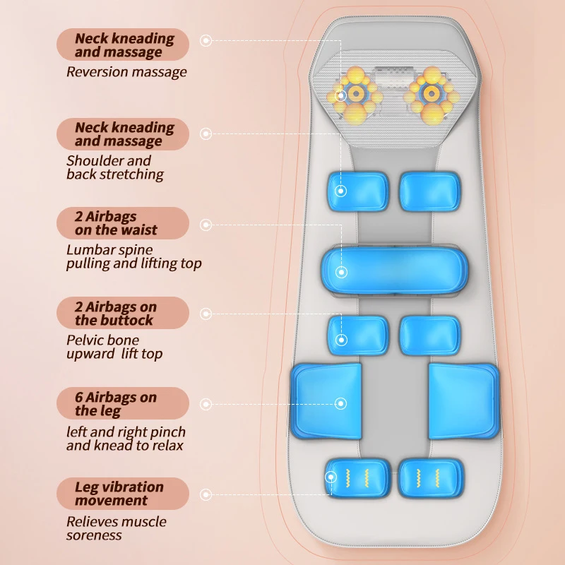 Heated Full Body Massage Mat with Vibration and Remote