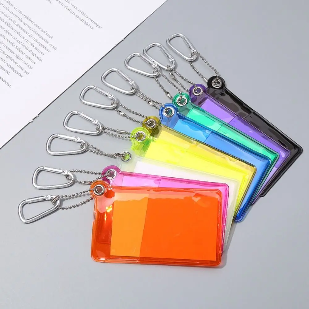 Creative Portable Credential Holder Trendy PVC ID Card Case Keyring Bag Keychain Gifts wallet card holder card holder credit card holder card wallet id card holder id card case card sleeve card sleeves