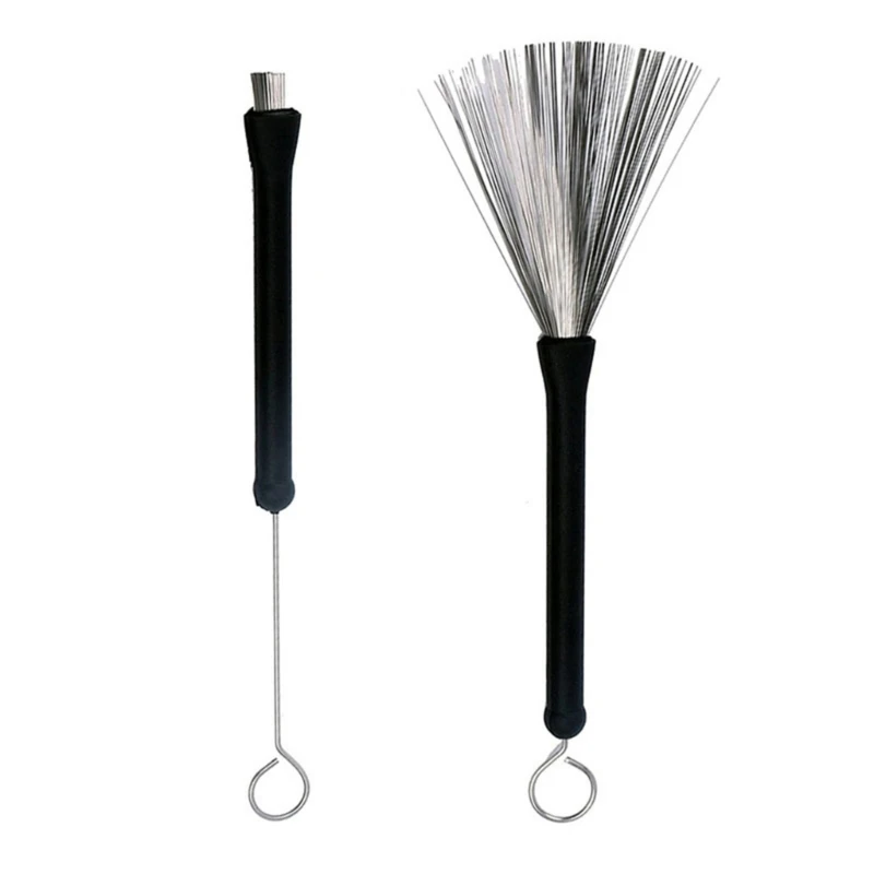 Retractable Plastic Handles Drum Brushes Steel Wire 32cm Cleaning Brushes for Jazz Rock Music Lover 1pc