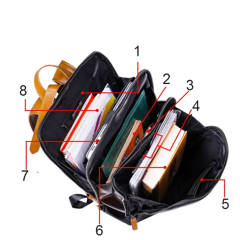 Split Leather Men Backpack Waterproof Business Laptop Backpack Casual Student Schoolbag Leather Men Travel Backpacks New Design 3