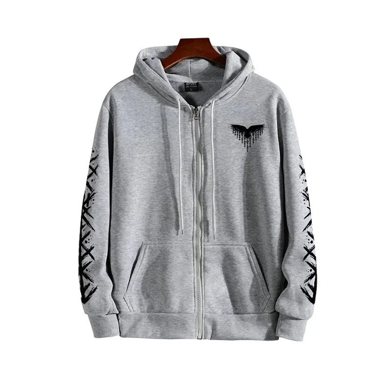 Mens Autumn Winter Hooded Sweatshirts Casual Zipper Coat