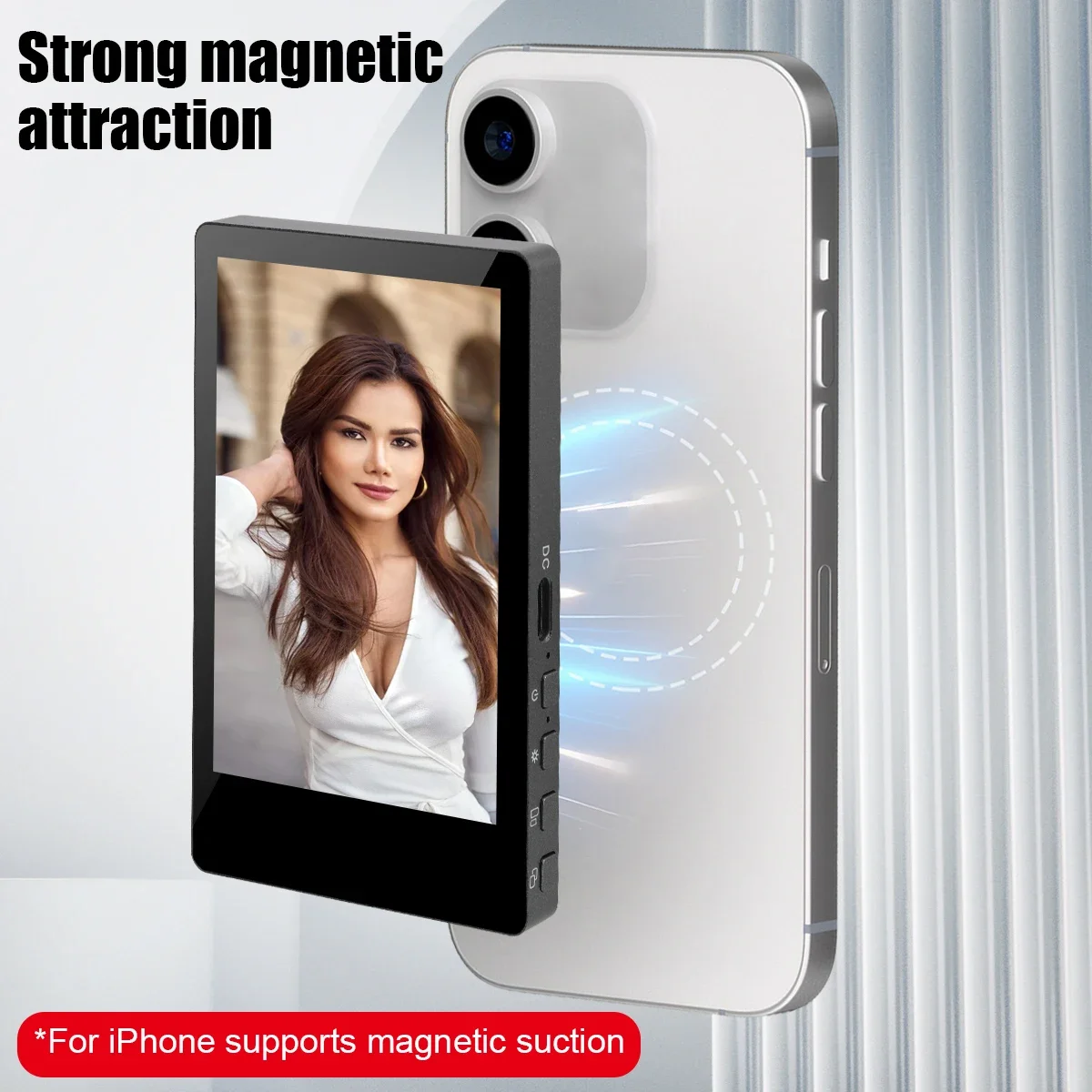 Wireless Magnetic Monitor Screen for Live Selfie Monitor Screen with Screen Mirroring Vlog Live Stream Selfie Monitor