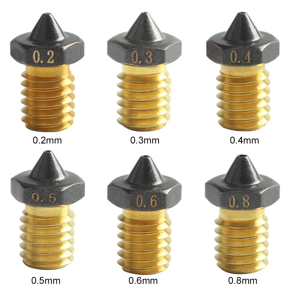 고유량 포인트 깍지 E3D V6 압출기 프린트 헤드 깍지, VORON MK3S 용 논스틱 필라멘트, 0.2mm, 0.3mm, 0.4mm, 0.5mm, 0.6mm, 0.8mm