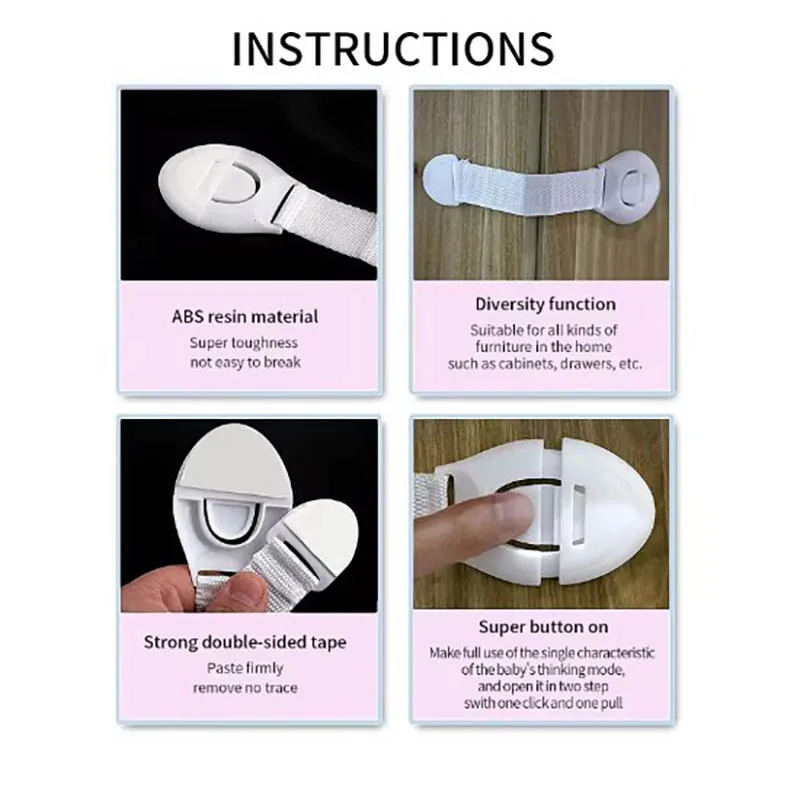 Child Safety Cabinet Lock 10PCS Baby Security Protection Drawer Door Cabinet Plastic