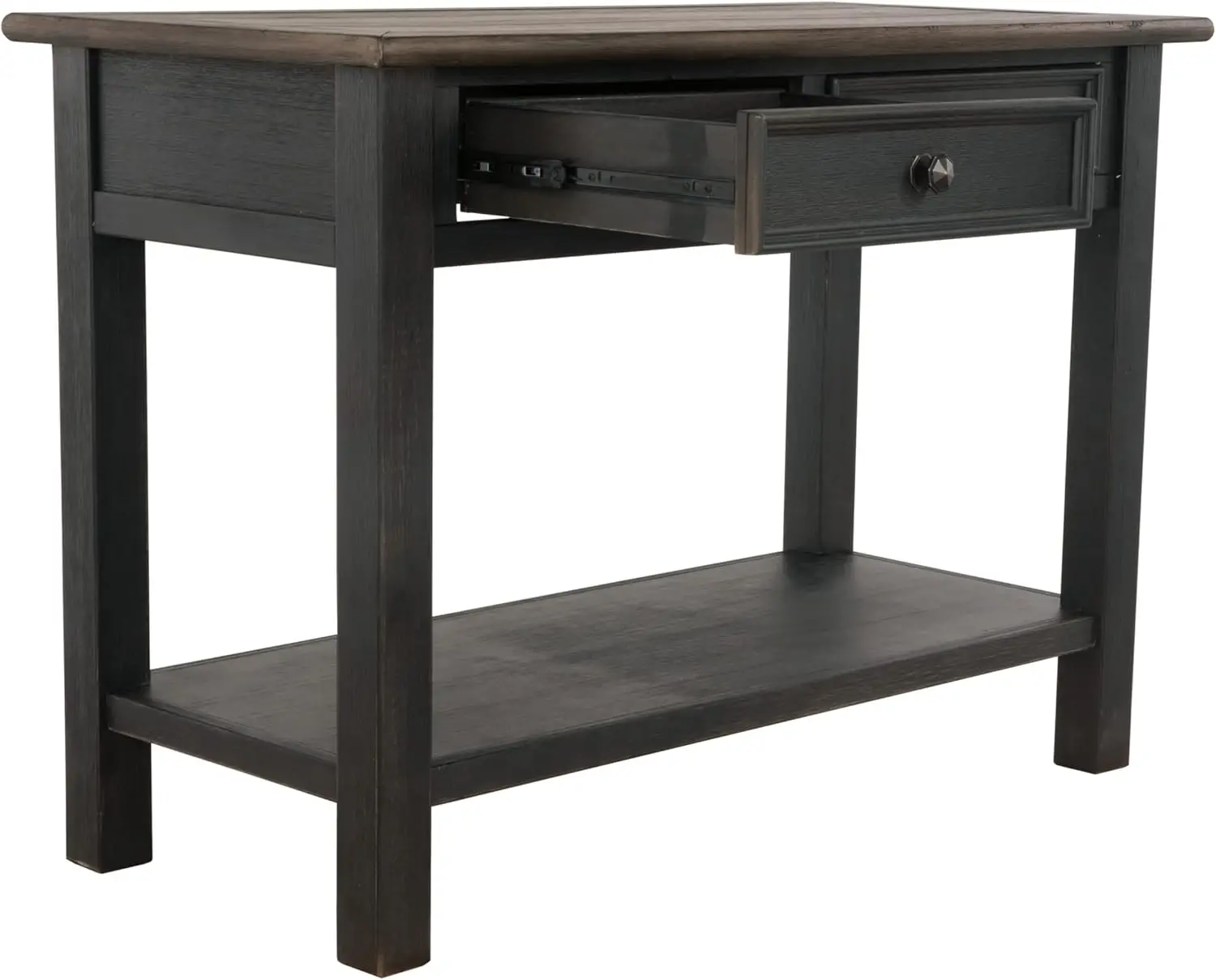 Tyler Creek Modern Farmhouse Sofa Table, Brown & Black 4