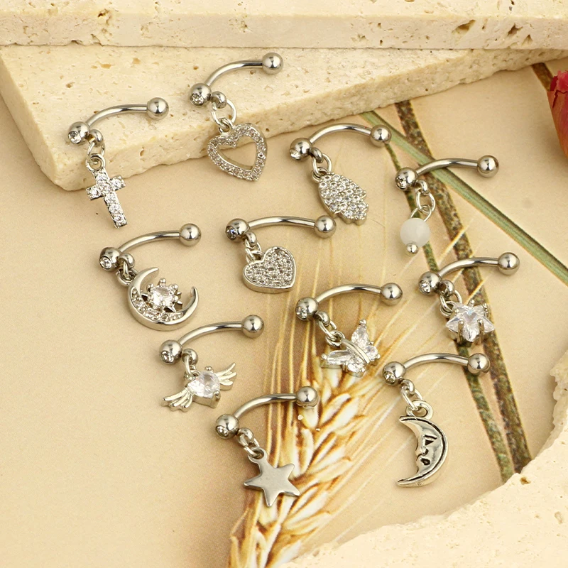 1pc Ear Piercing Helix Daith Tragus Cartilage Earrings for Women Girls Zirconia Eyebrow Rings Barbell Stud Girlish New Jewelry