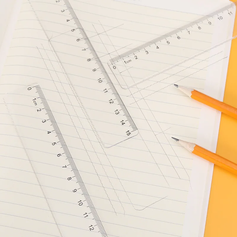 15 cm Transparent Straight Ruler 6 inch Clear Ruler Drawing Ruler Plastic Rulers For Student School Office Stationery 60 Pcs