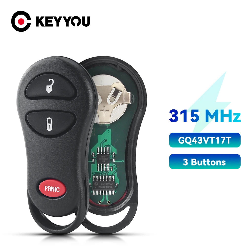 KEYYOU 3/4 кнопки 315 МГц для Jeep Grand Cherokee1998 1999 2000 2001 2002 2003 2004 GQ43VT17T дистанционный брелок
