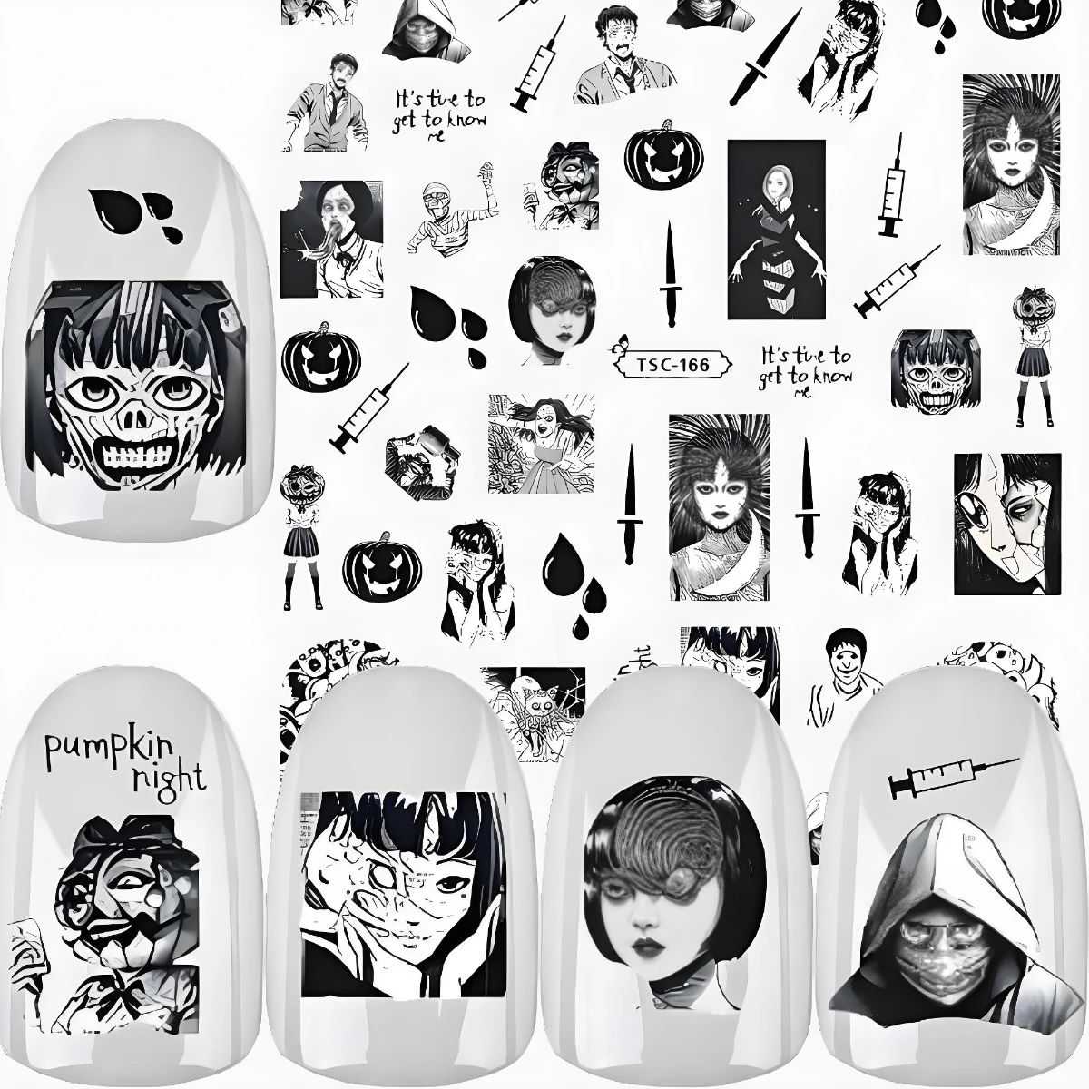 TSC-380 かわかみ とみえ,Tomie,Kawakami Tomie,Anime 3d Nail Art Stickers Nail Stickers