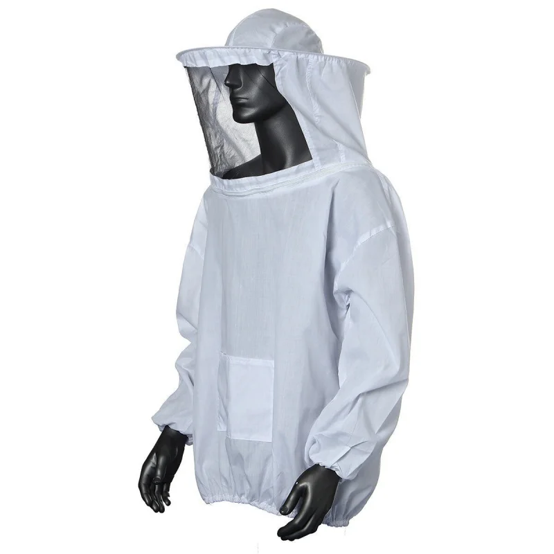 Anti Bee Suit Adult Beekeeping Bee Coat Hooded Half Body Tops Breeding Honey Protective Clothing One Size