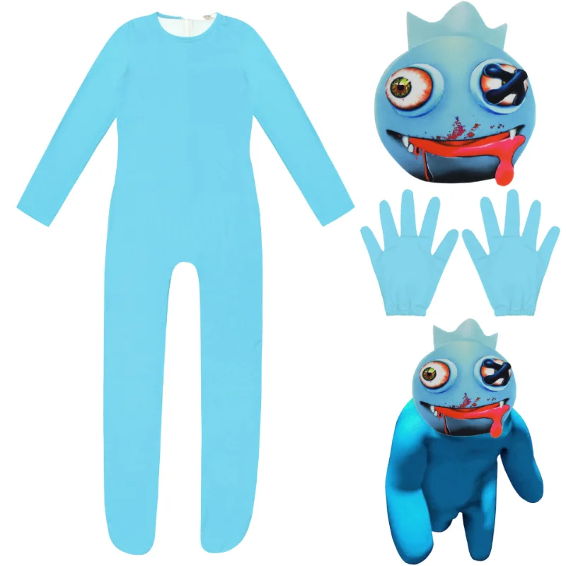 Rainbow Friends Costume Kids Boys Blue Monster Wiki Cosplay Horror Game  Halloween Jumpsuit Canival Birthday Party Costume - AliExpress