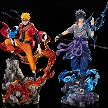 Figurine de dessin animé Naruto Uzumaki Naruto Uchiha Sasuke, 27cm, modèle d'action, Statue en Pvc, ornement de bureau, jouets de Collection, cadeau 1