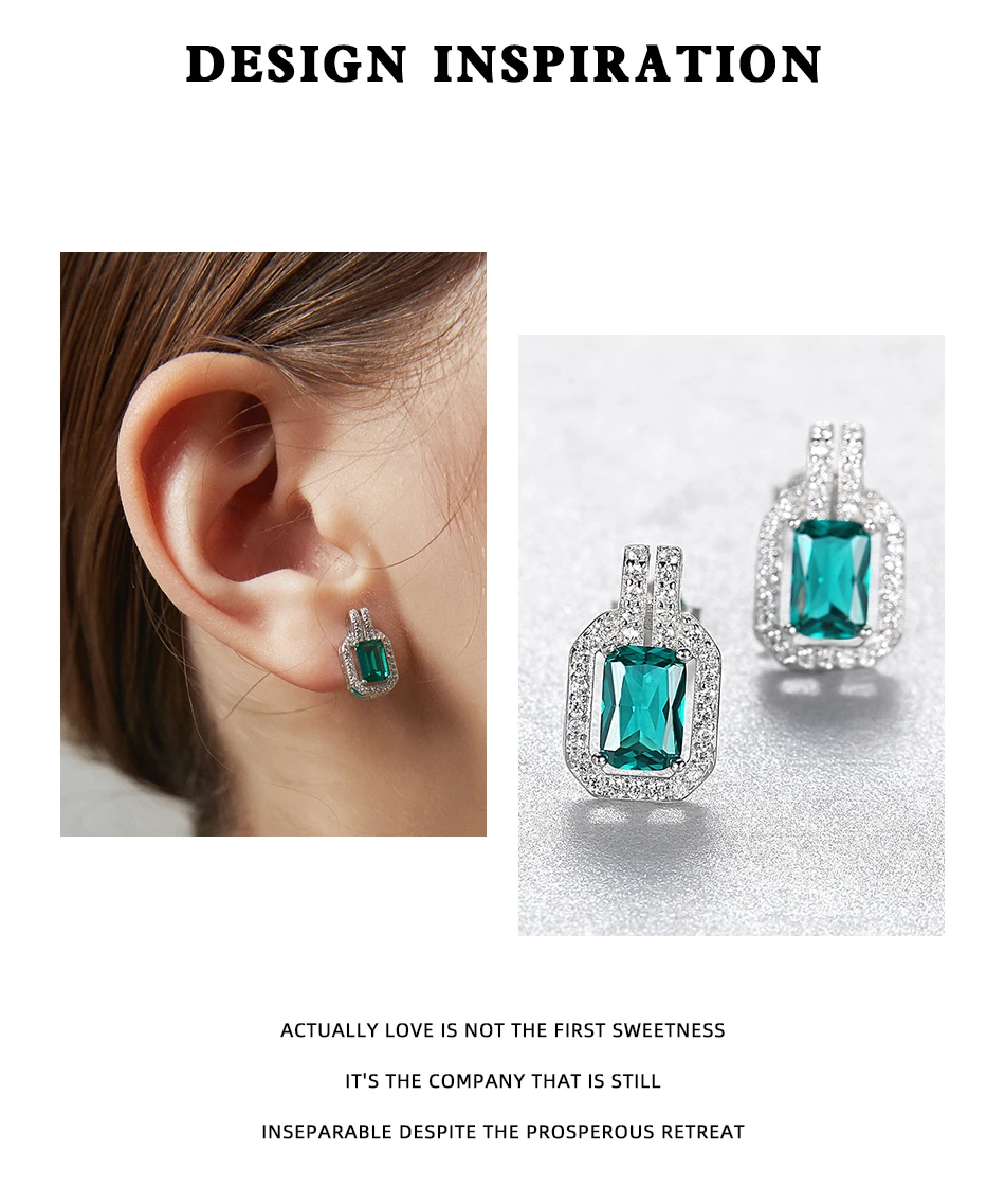 Boucle d'oreille à tige en argent Sterling en forme de bouteille pour femmes, pierres précieuses vertes, accessoires de mariée fins de mariage_voghion.com
