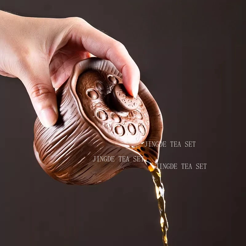 150ml Ceramic Handheld Pot Household Heat-resistant Lid Bowl Purple Clay Mini Pot Hand Held Tea Maker Tea Set Accessories