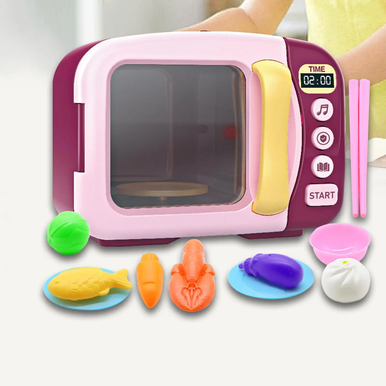 Kids Microwave Oven Toys Pretend Play Toy for Children Toddler Girls Boys