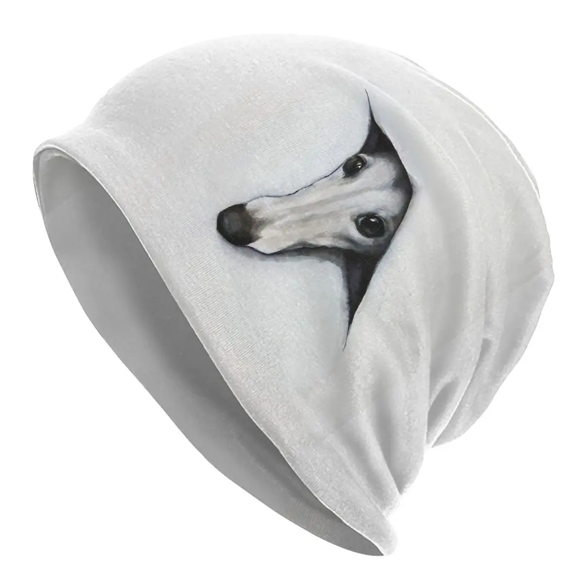 

Peeping Whippet Greyhounds Skullies Beanies Hats Greyhound Dog Spring Unisex Street Cap Warm Dual-use Bonnet Hat