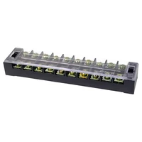 1PCS TB2510 Dual Row Thick Copper Screw Terminal Block Flame Retardant Grounding Strip Wire Connector Durable 600V 25A 6