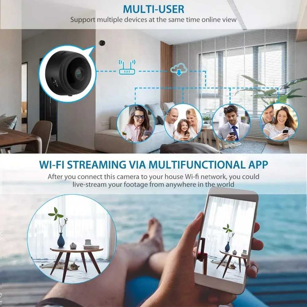 Micro Home Wireless Video CCTV Mini Security Surveillance with Wifi IP Camara Sensor Infrared CMOS 2MP Telefon Alarm Camera 5