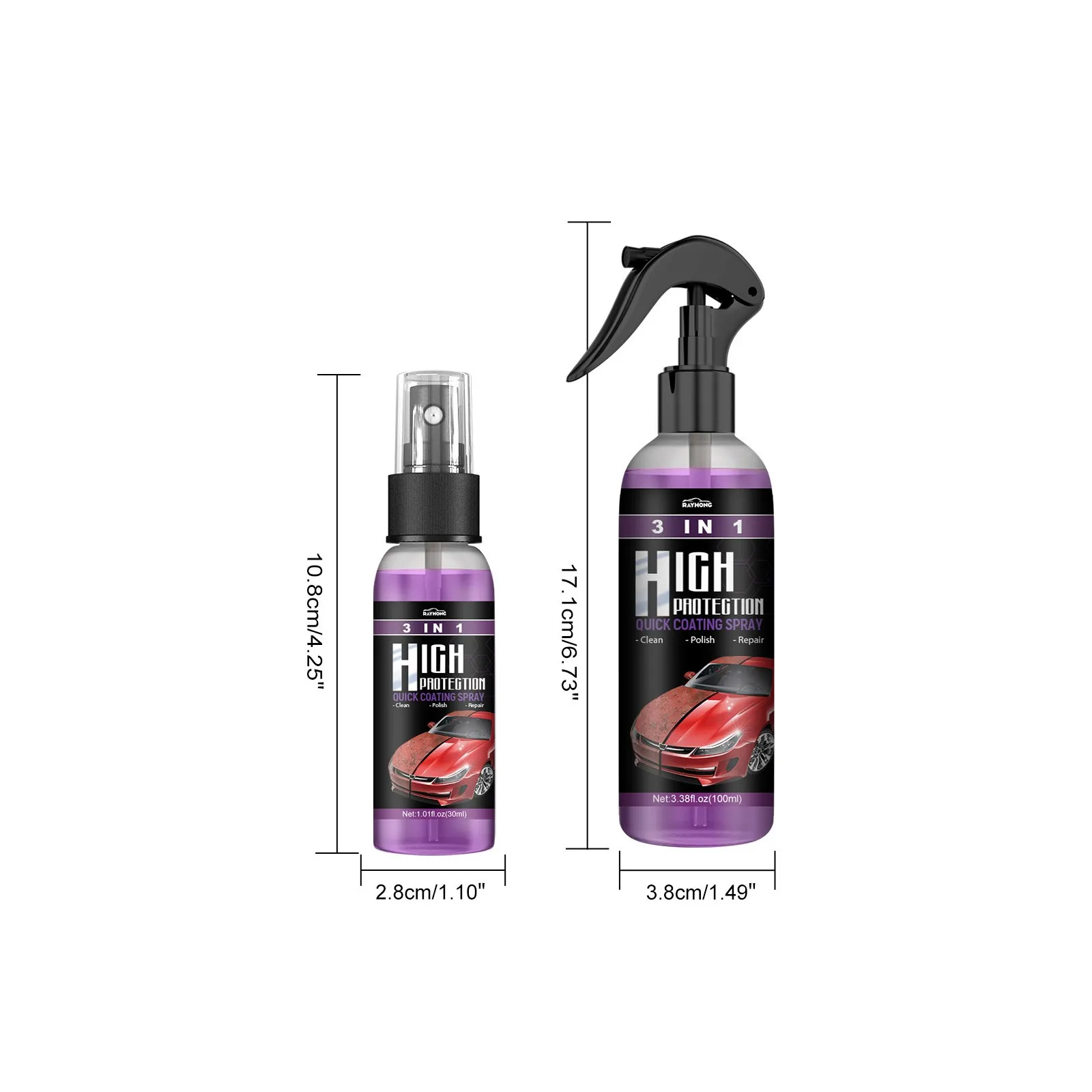 Coating Agent 3 In 1 High Protection Express Paint Spray, Ceramic Polishing  Spray, Plastic Part Refinisher, Auto Detailing Spray